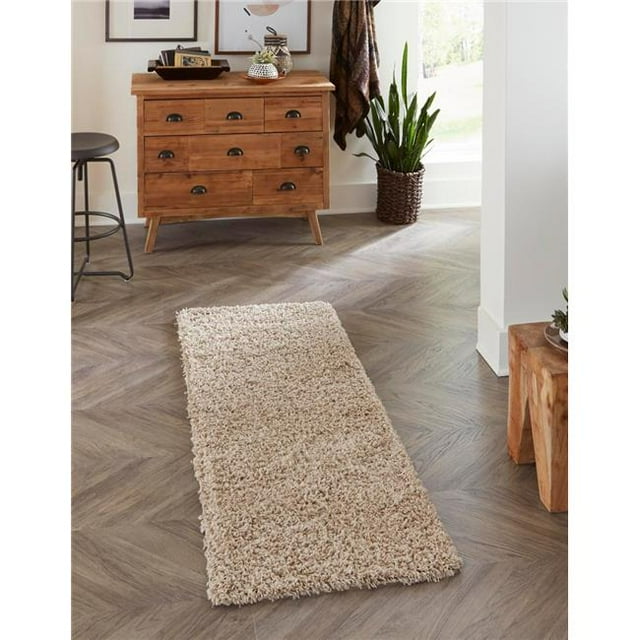 Unique Loom 3140760 2 Pi 6 Po x 16 Pi 5 Po Solide Tapis Shag Runner&44; Taupe
