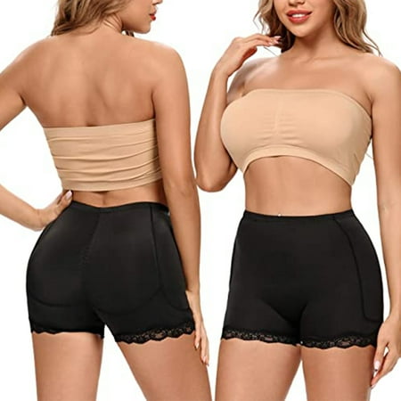 

POP CLOSETS Butt Padded for Women Butt Lifter Panties Seamless Booty Boyshorts Hip Enhancer Fake Butt for Removable 4 Pads Underwear Shaper