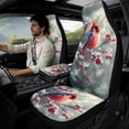 thumbnail image 2 of Xixirimido Car Seat Cover Set of 5 Pieces Front Seat Covers with Matching Seat Belt and Center Console Covers PU Leather Fits Most Vehicles, Cardinal Snow Berries, 2 of 8