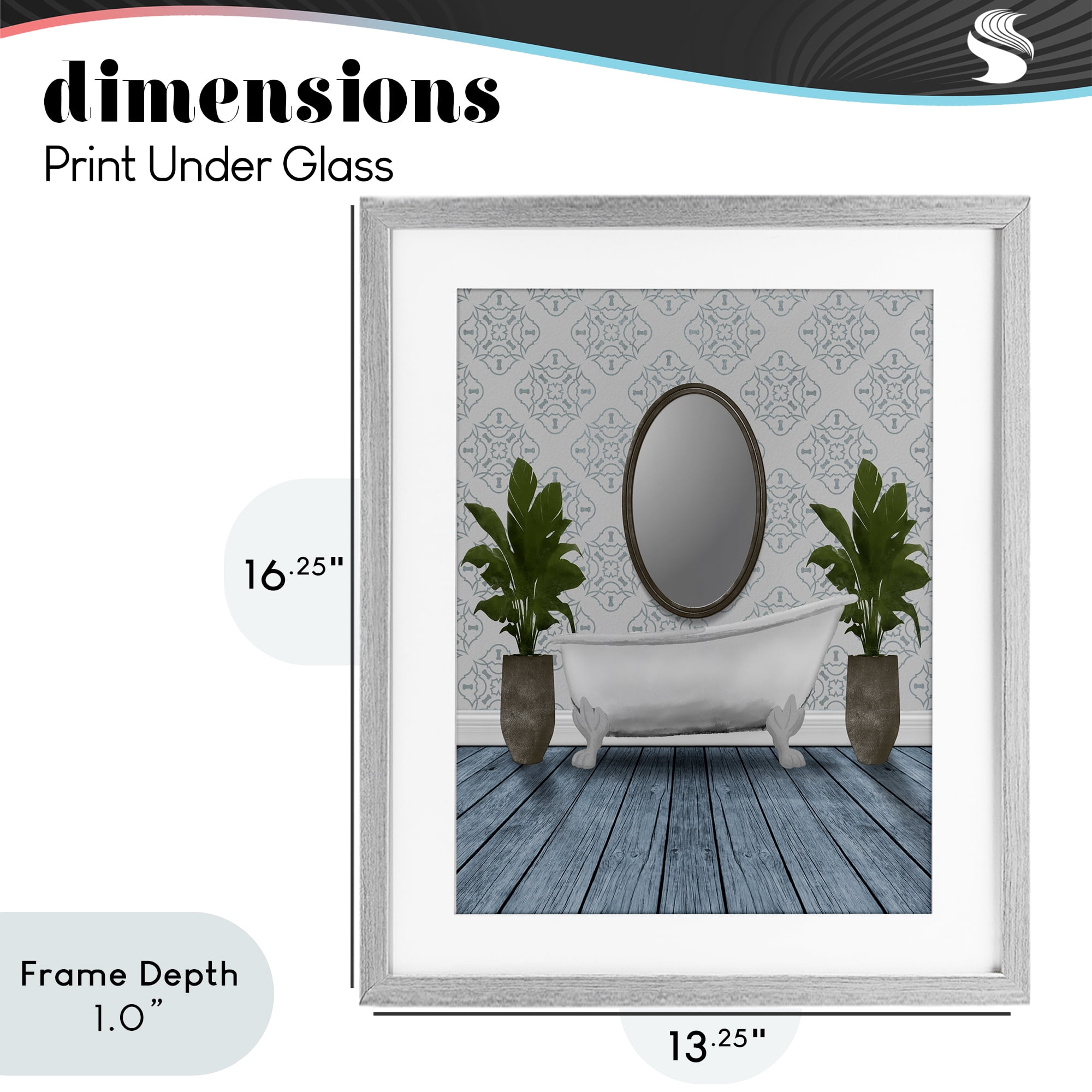 Stupell Industries Restful Wash Bathtub Gray Framed Print Under Glass, design by Marcus Prime