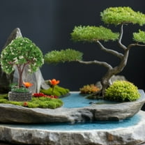 LEORX Micro Simulation Small Tree Mini Dollhouse Accessories Green Plastic 1Pack