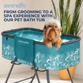 thumbnail image 7 of SereneLife Foldable Dog Bath Tub with Adjustable Height, 360° Access, Drain Hose & Storage Pockets – 130 lb Capacity Grooming Station for Indoor/Outdoor Use -  Blue, 7 of 7