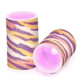 thumbnail image 2 of Purple Yellow Tiger Stripes Flameless LED Candle Set with Remote, Battery Operated Color Changing Pillar Candles, Set of 2, 2 of 7