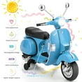 thumbnail image 6 of Gymax 6V Kids Ride On Vespa Scooter Motorcycle w/ Training Wheel & Headlight Blue, 6 of 9