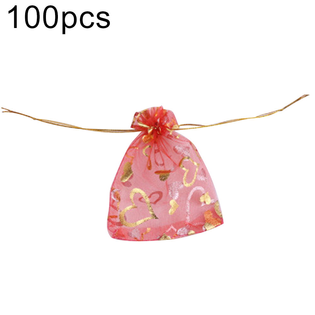 100 X Orange vine Organza Favor Gift Bags Jewelry Wedding Party 12.5*10cm 