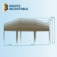 thumbnail image 4 of EastVita Abri Pliant 10 X 10 Pi, Abri Escamotable à Hauteur Réglable, Brun, 4 of 7