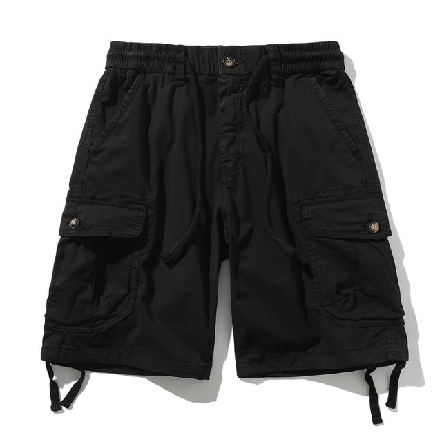 Puntoco Monos Multibolsillos Para Hombre, Novedad De Verano, Pantalones Informales Holgados De Algodón Puro De Talla Grande Para Exteriores Resistentes Al Desgaste, Color Negro 34