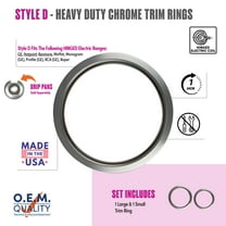 Range Kleen R68GE Style D Trim Ring Chrome 1 Small and 1 Large, 2 Pk