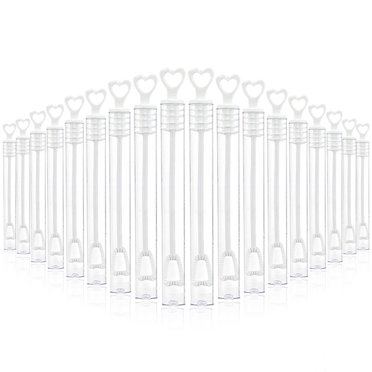 Minkissy 18Pcs Empty White Bubble Wands Refillable Bottles for Wedding Party Decoration