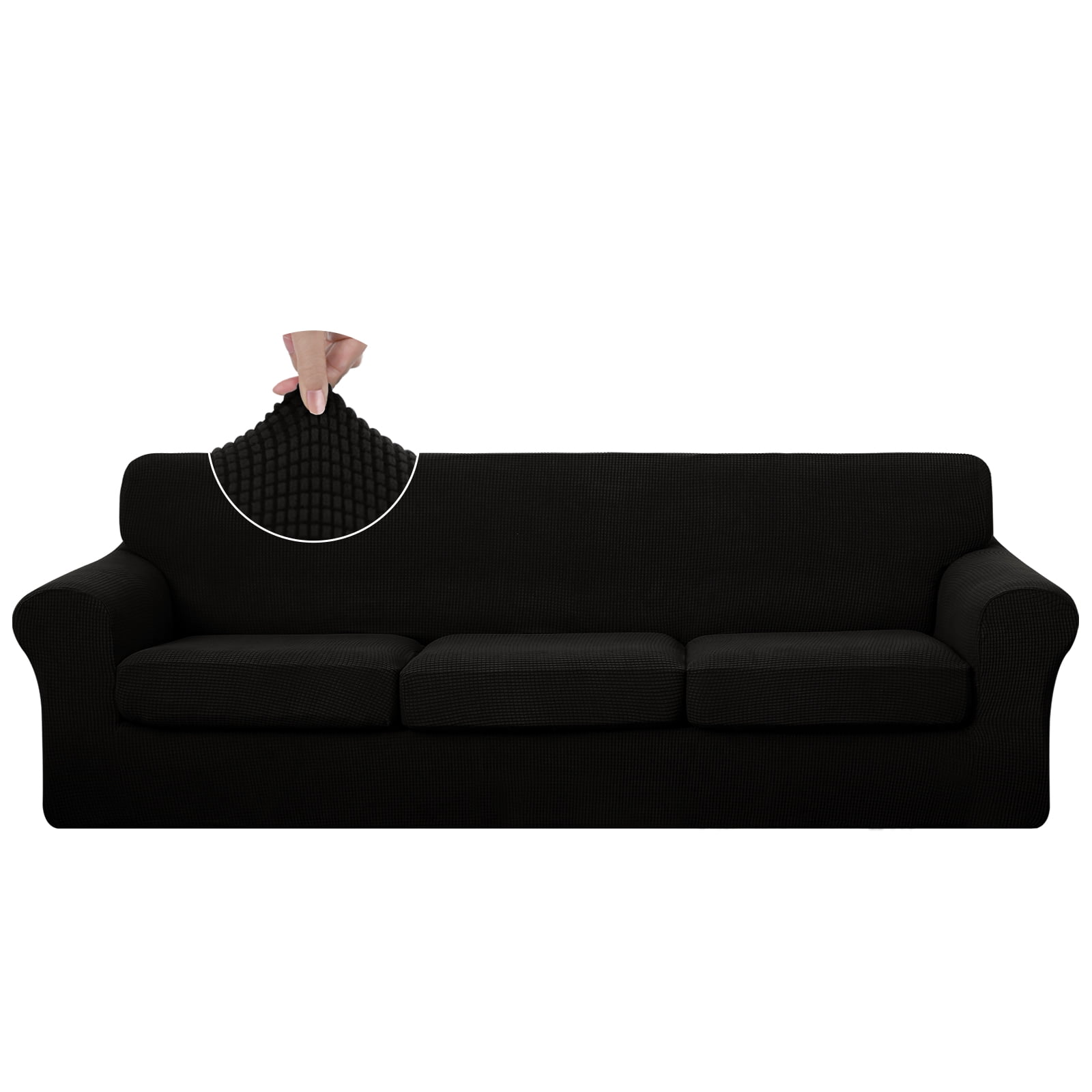 Luxshare Home Stretch Oversized Sofa Slipcovers Couch Cover for 3 Cushion Furniture Protector Pet Washable Non Slip cover(XL Sofa/Black)