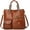 Brown, variant on CoCopeaunts Women's Satchel Handbags Tote Shoulder Bag Retro Multiuse Elegant Date Formal Work Bag Large Capacity Crossbody Bags Purse