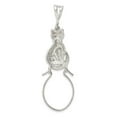 thumbnail image 4 of Auriga Fine Jewelry 925 Sterling Silver Polished Sitting Cat Charm Holder Pendant for Women (L - 24.5 mm), 4 of 6