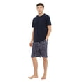 thumbnail image 2 of GLOBAL Men's Short Sleeve Crew Knitted Top & Lightweight Yarn Shorts Pajama Sets, Sizes S-XXL, 2 of 5