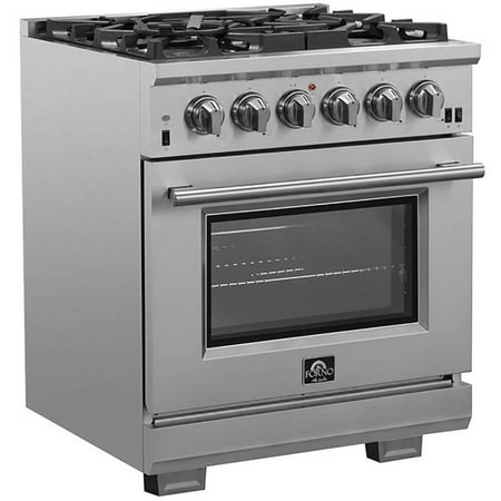 Forno Appliances - Capriasca Alta Qualita 4.32 Cu. Ft. Freestanding Dual Fuel Range with Convection Oven - Silver