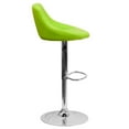 thumbnail image 3 of Contemporary Green Vinyl Bucket Seat Adjustable Height Barstool with Diamond Pattern Back and Chrome Base, 3 of 9