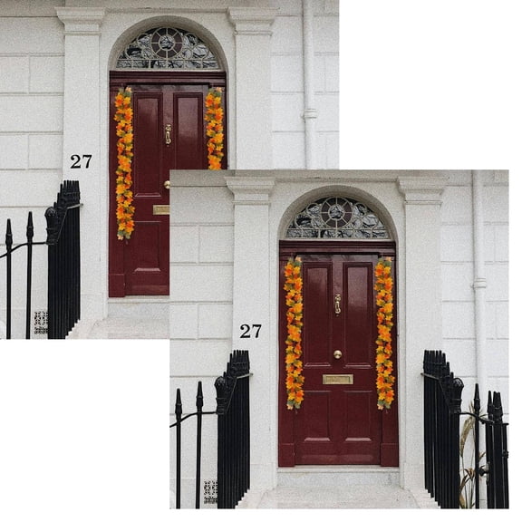 2Pcs Autumn Maple Leaf Vine Garland Hanging Decoration Thanksgiving Halloween Fall Festival Party Indoor Outdoor Foliage 68.9"