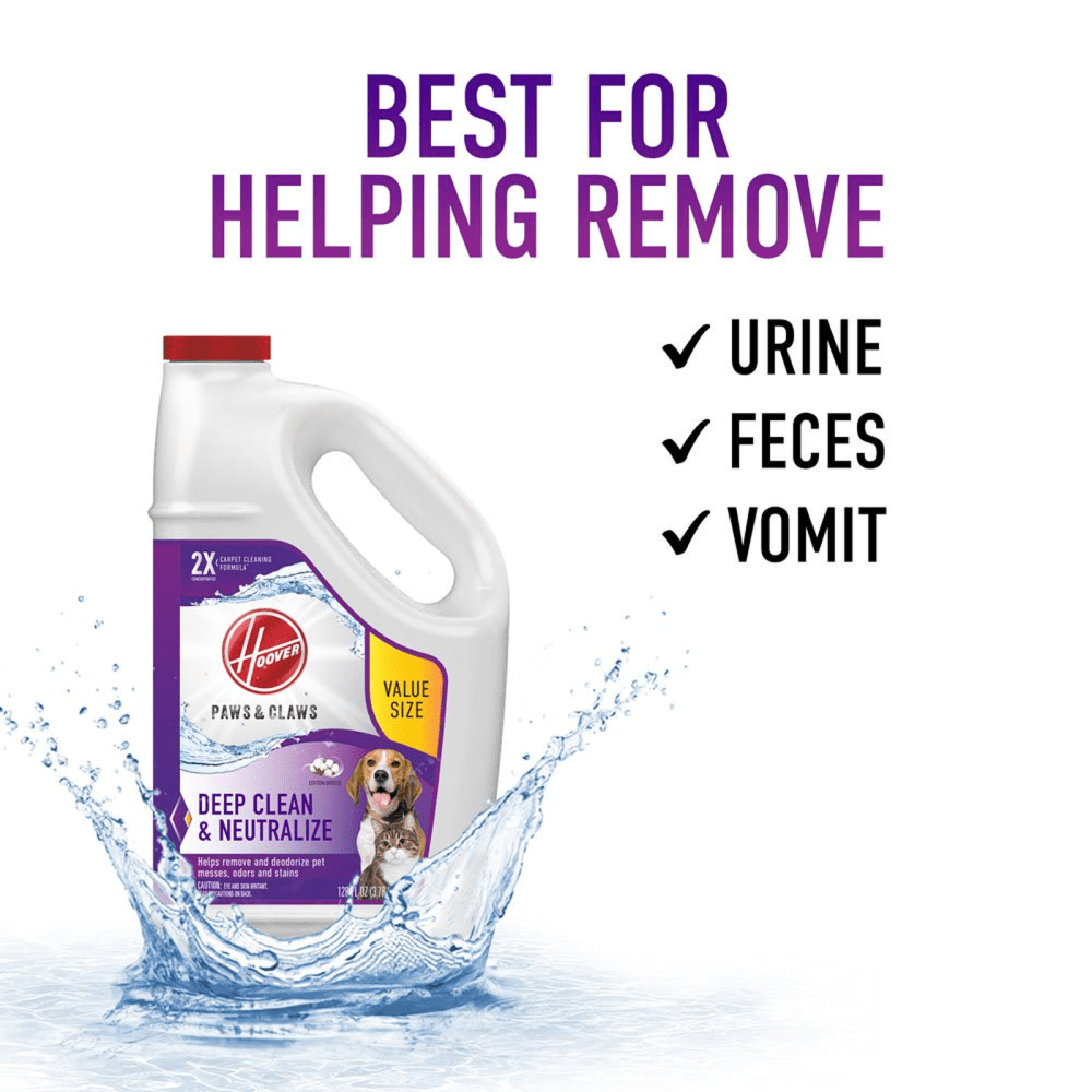 Hoover Residential Vacuum Hoover 128Oz Hoover Paws And Claws Carpet Cleaning 2X Concentrated Formula -