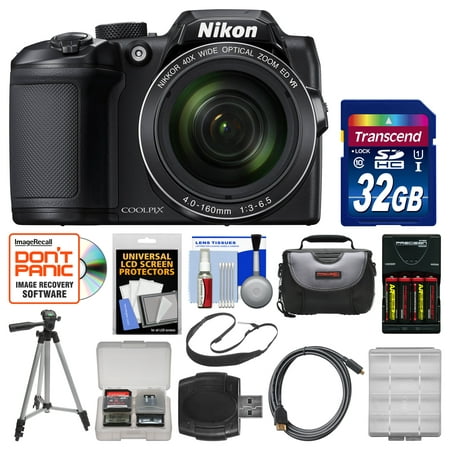 Nikon Coolpix B500 Wi-Fi Digital Camera (Black) with 32GB Card + Case + Batteries & Charger + Tripod + Sling Strap + Kit