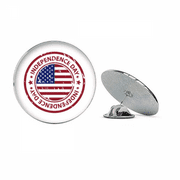 USA Independence Day Flag Red Postmark Round Metal Tack Hat Pin Brooch