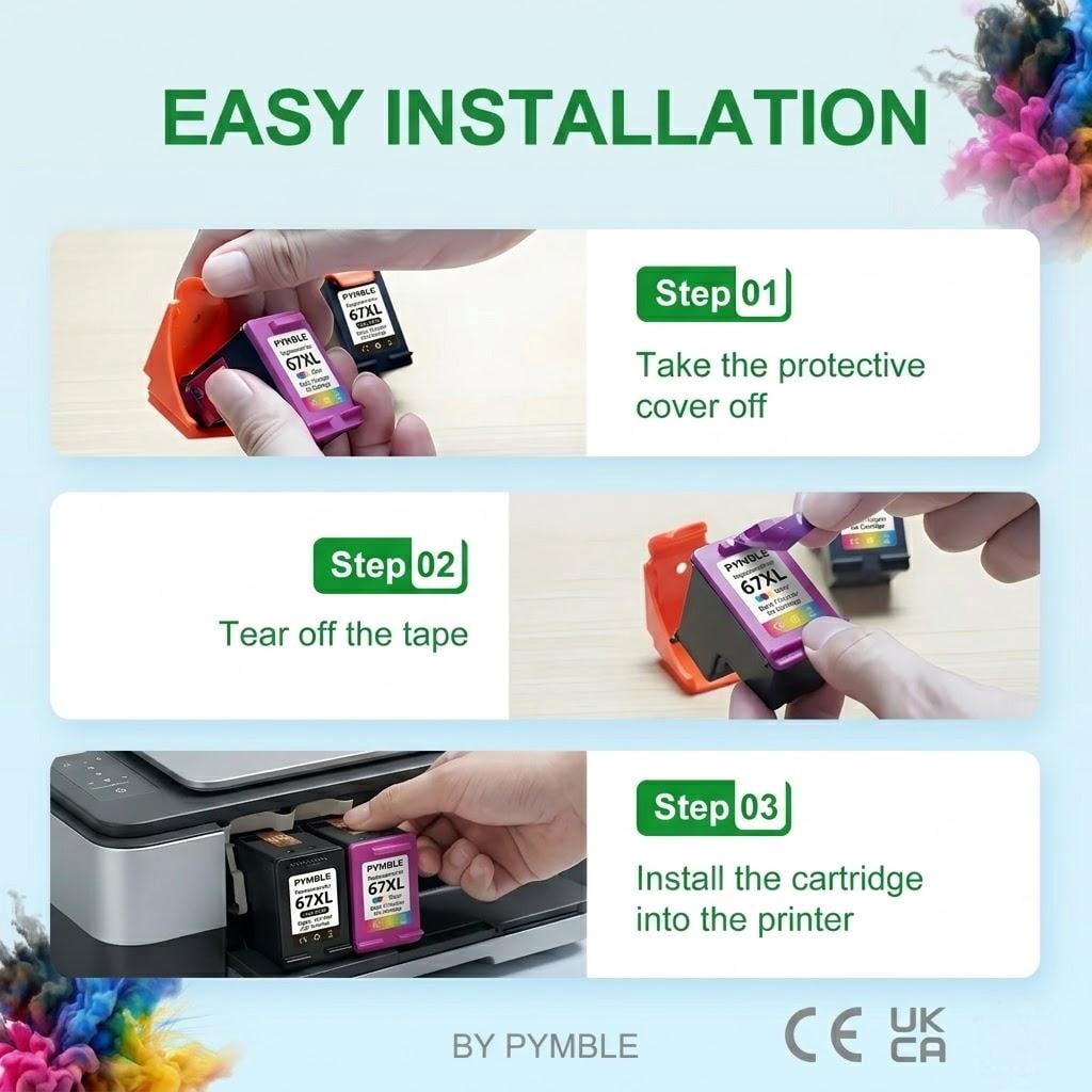 61XL Ink Cartridge Compatible for HP 61 Ink Cartridge Combo Pack for HP 61 Black Ink for Envy 4500 5530 4502 Printer