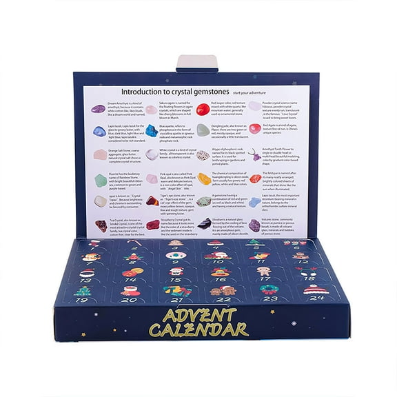 Crystal advent calendar Crystal Rock Gemstone Advent Calendar 2025,24 Kinds of Crystals and Gem Rocks Collection