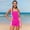 Hot Pink, variant on VOUZZA Girls One Piece Swimsuit Contrast Color Block Ruffle Bathing Suit with Removable Padded Cups Beach Swimwear