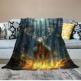 thumbnail image 2 of ARISTURING Magic Deer Blanket  Forest Moose Fantasy Elk Animal Art Super Soft Bedding Fleece Throw Blanket Microfiber Flannel Blankets Couch Sofa Warm, 2 of 6