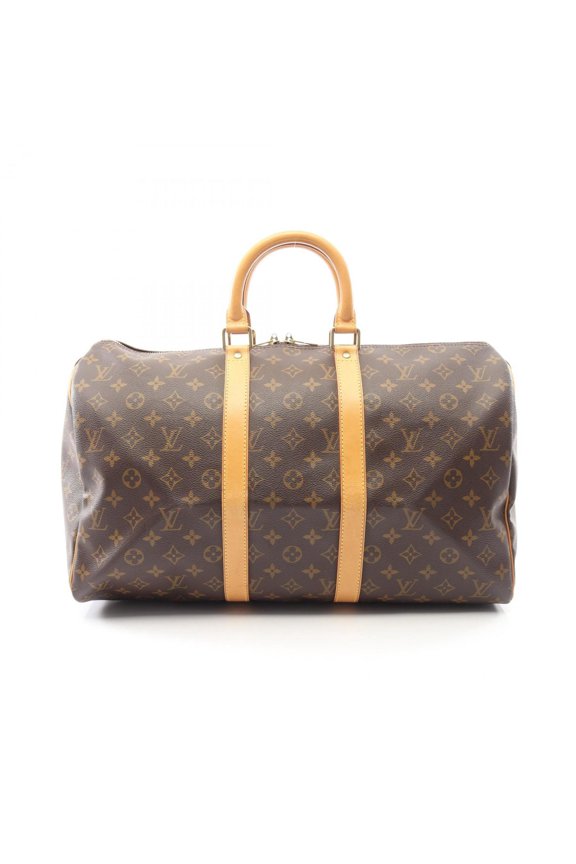Pre-Owned Louis Vuitton Keepall 45 Boston Bag Handbag, Coated Canvas and Leather, Monogram...