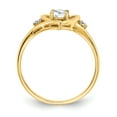 thumbnail image 2 of 14K Yellow Gold Ring Band with Stones (04) April White Topaz Oval Diamond Round, Size 7, 2 of 5