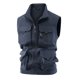 thumbnail image 1 of Chaleco deportivo de color liso para hombre: prenda de trabajo ligera sin mangas con bolsillos, estilo informal para todas las estaciones, 1 of 7