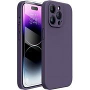 TYPPKMM Designed for iPhone 14 Pro Max Phone Case with Screen Protector,[Upgraded Enhanced Camera Protection],Shockproof Liquid Silicone Case with Microfiber Lining,6.7 inch(Dark Purple)