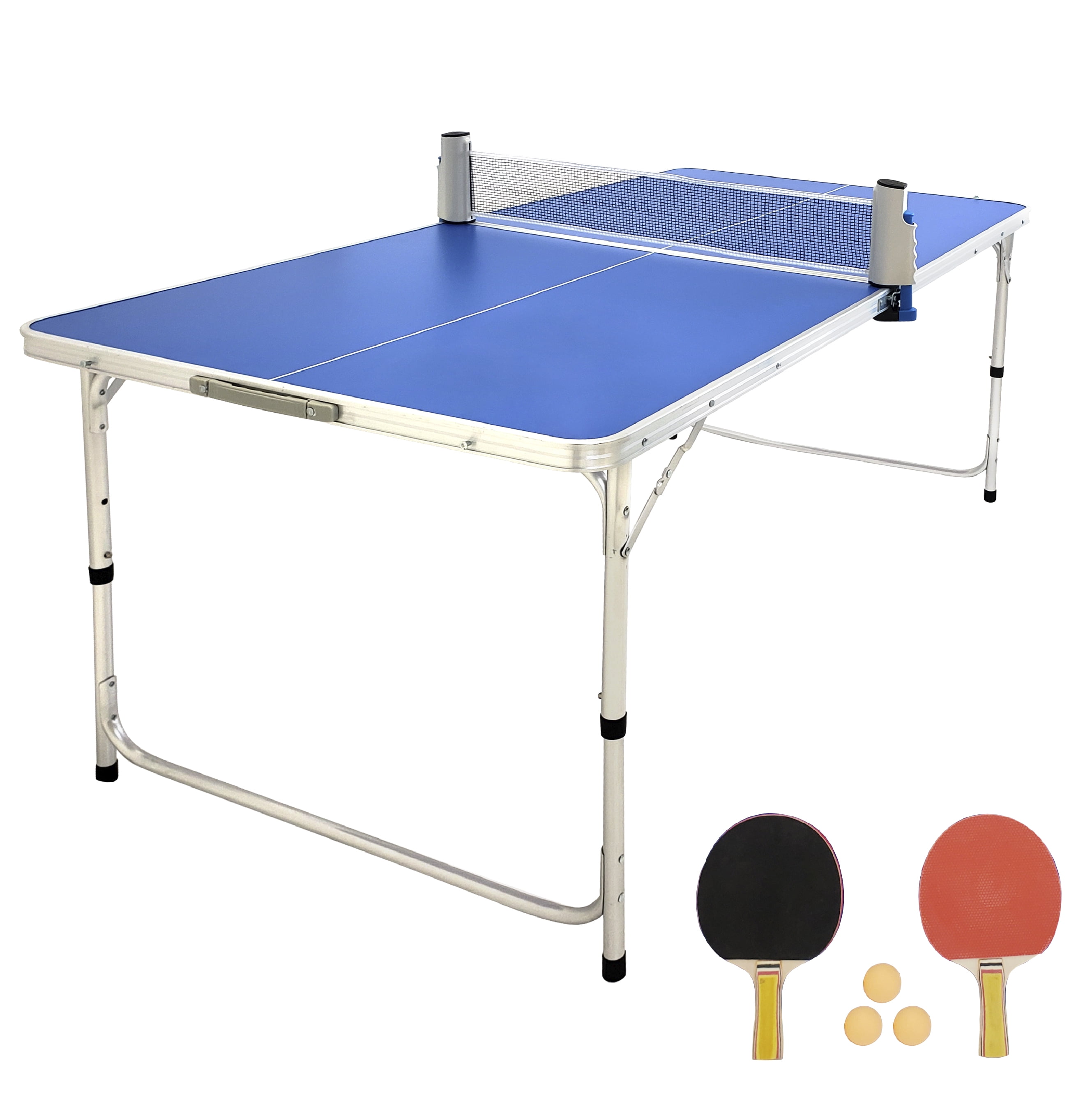 Table Tennis Ping Pong Table With Paddle Great for Small Spaces Indoor/Outdoor 