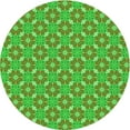 thumbnail image 1 of Ahgly Company Indoor Round Patterned Neon Green Area Rugs, 6' Round, 1 of 6