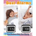 thumbnail image 4 of ckepdyeh Reloj despertador para niños con altavoz Bluetooth para dormitorio, reloj despertador Ok to Wake para niños con luz nocturna regulable blanca, 4 of 6
