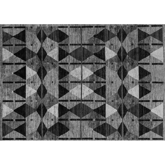 Ahgly Company Indoor Rectangle Oriental Gray Modern Area Rugs, 5' x 8'