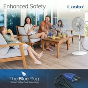Lasko Elegance and Performance 18 3-Speed Oscillating Pedestal Fan, White, 1820