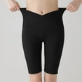 thumbnail image 2 of Women's Solid Sport Casual Split Waist High Waist Tight Thin Traceless Skin Cycling Pants, 2 of 2