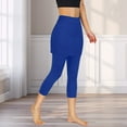 thumbnail image 3 of Bovemsi Women's High Waist Athletic Skorts - Yoga Leggings with Detachable Skirt for Gym, Tennis & Golf, Blue, L, 3 of 8