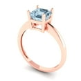 thumbnail image 2 of Solitaire Engagement Ring for Women - 1ct Natural Aquamarine in 14K Rose Gold Promise Ring, 2 of 5