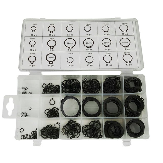 300 Uds Circlips para eje tipo C Clip Cir Kit surtido anillo de retención de eje retenedor de cojinete arandelas de Circlip NikouMX herramienta