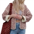 thumbnail image 3 of Chaqueta Acolchada Corta con Estampado Floral Vintage para Mujer, Chaqueta Corta Abierta Al Frente, Ropa de Abrigo Floral Pequeño Marrón S, 3 of 10