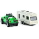 thumbnail image 4 of Camioneta Remolque Remolque De Juguete Camper 2 En 1 Playset Rv Autocaravana Juguetes Para Niños Modelo De Coche Fundido A Presión Coches De Juguete De Metal Escala 1/36 Puertas Suv Luz Abierta Sonido, 4 of 5