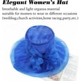thumbnail image 4 of Women's Organza Flower Brim Derby Hat Church Dress Hat Bridal Shower Sun Hat, 4 of 7