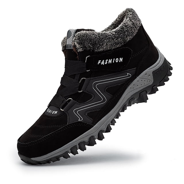 Zapatos Deportivos Para Caminar Zapatos casuales de invierno Zapatillas de deporte de talla grande con forro de felpa para hombres y mujeres (negro amarillo 43) Likrtyny Para Estrenar