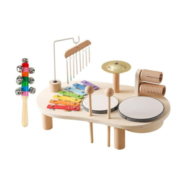Juego de batería de xilófono con campanas de colores, instrumento musical Montessori para habilidades motoras, juguete educativo para niños, regalos