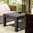 thumbnail image 5 of DIMAR GARDEN Outdoor Patio Coffee Table Resin Wicker Side Table Balcony Square End Table, Mocha(22.8x22.8x15.8 inch), 5 of 6
