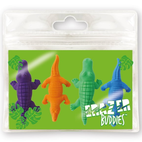 Eraser Buddiez - Alligator from Deluxebase. Rubber Eraser Stationary Set. Novelty Erasers for School, Office and Party Favors.