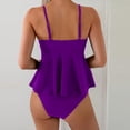 thumbnail image 6 of GIPQJK Women's Tankini Bathing Suits Tummy Control 2 Piece Swim Suit Summer Flowy Adjustable Strappy Swim Dress with Bottom,Purple S, 6 of 7