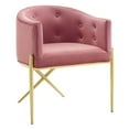 thumbnail image 3 of Modway Savour Contemporary Velvet Floral Armchairs, Pink, 3 of 8