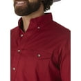 thumbnail image 4 of Wrangler Men's Long Sleeve Western Button Down Lightweight Solid Twill Shirt, 4 of 5